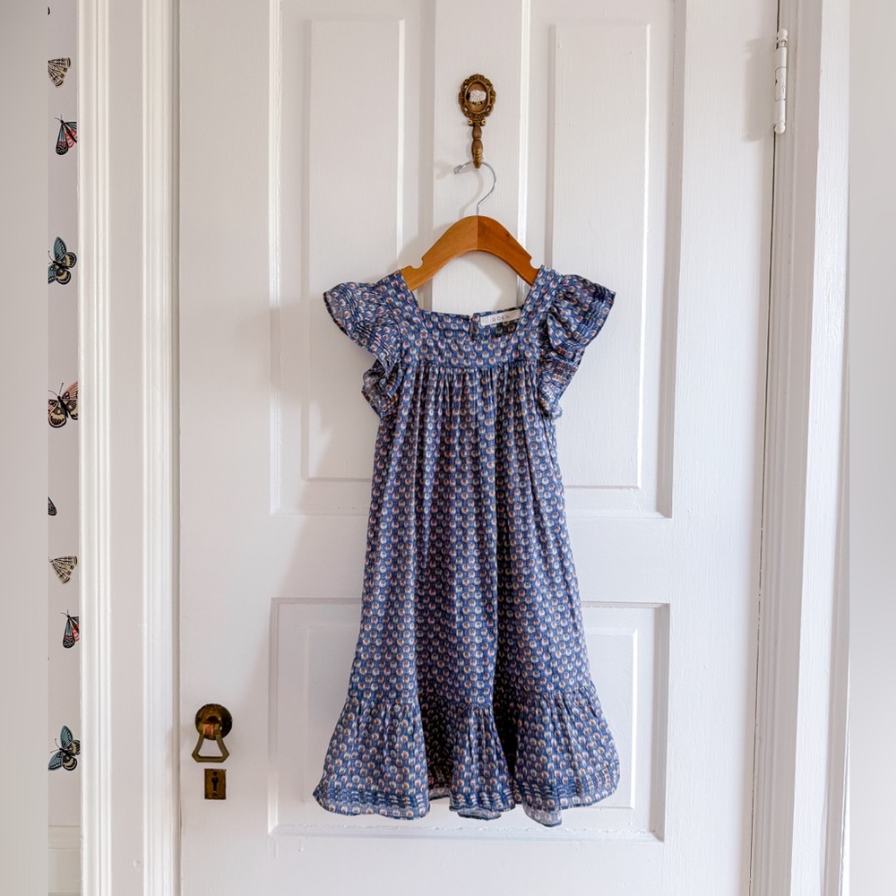 Doen Blue Patterned Kids Dress